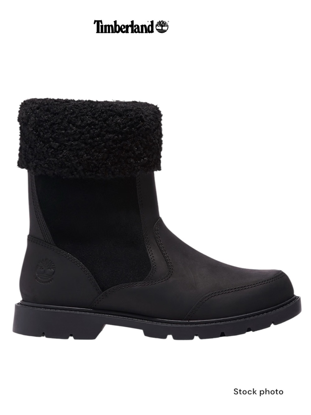 Timberland Linden Woods Faux Fur Leather Ankle Slip On Boots